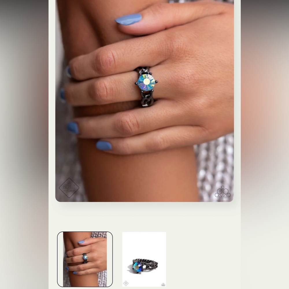 🔵◼️🔵 “AUTHORITATIVE ABILITY” BLUE IRIDESCENT GUNMETAL RING ~ PAPARAZZI❗️🔵◼️🔵 - Picture 6 of 6